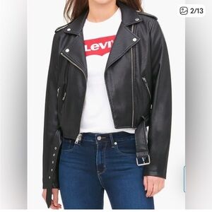 Levi's Women's Black Belted Faux Leather Jacket